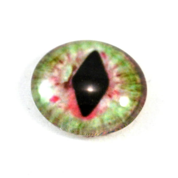 Red and Green Dragon or Cat Glass Eyes