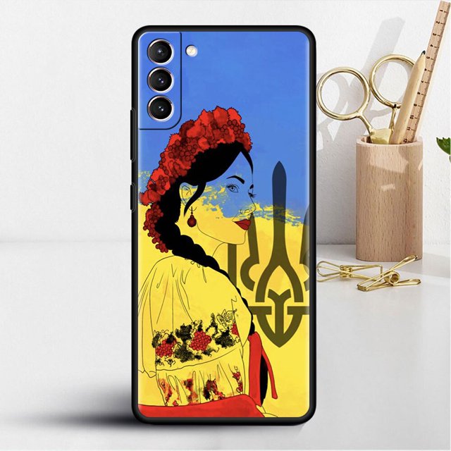 Funda de bandera de mujer Ucraniana para Samsung Galaxy S23 S22 Ultra S21 S20 FE S10 S9 Plus S8 Note 20 10 Plus funda de teléfono suave qiuyongming unisex