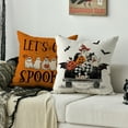 thumbnail image 4 of Sm:)e Lets Get Spooky Jack-O'-Lantern Truck Ghost Halloween Throw Pillow Cover 16x16 Inch Decorative Outdoor Cushion Covers Set of 4, Orange, 4 of 7