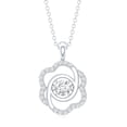 thumbnail image 2 of Rosec Jewels Lab Created Diamond Flower Necklace Pendant, with Chain - Ready to Gift for Birthday, 925 Sterling Silver, 2 of 6