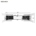 thumbnail image 6 of Royard Oaktree TV Stand with LED Lights for TVs up to 80" Unique Shape TV Media Console with Storage Cabinets and Glass Shelves High Gloss Entertainment Center for Living Room Bedroom, Black&White, 6 of 7