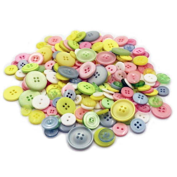 Gwen Studios Plastic Sewing Buttons Value Pack, 3.5 oz., Assorted Sizes, Pastel Colors