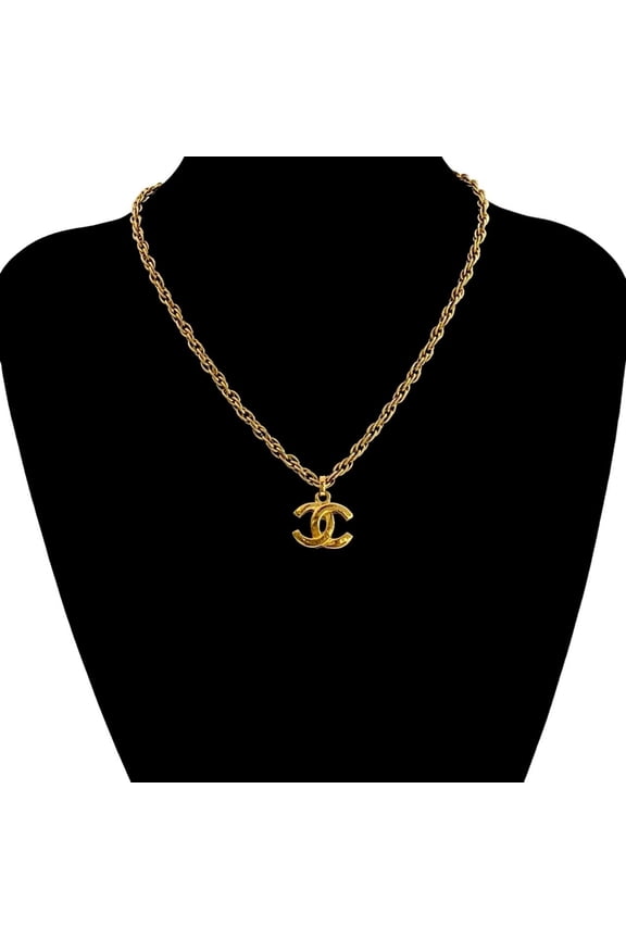 Pre-Owned CHANEL Vintage Coco Mark Motif Chain Necklace Pendant Accessory Gold 31567 (Good)