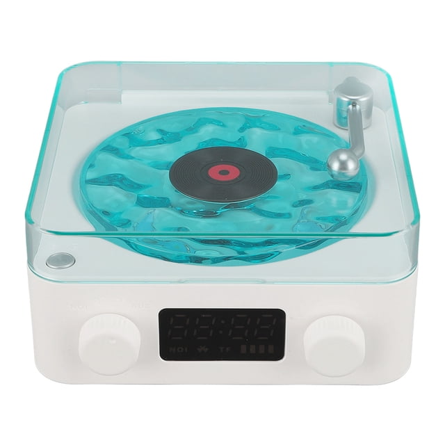 Altavoz Inalámbrico Estilo Tocadiscos, Luz Nocturna, Pantalla de Tiempo, Altavoz 3 en 1 Para Dormitorios de Niñas, Salas de Estar y Oficinas