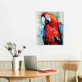 thumbnail image 2 of Nawypu Red and Blue Colored Parrot Canvas Print Watercolor Paint White Background Canvas Wall Art Animal Wall Art Home Decor Ready to Hang- Made in USA, 2 of 4