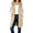 Khaki, variant on Fnooota Womens Zip up Hoodies, Drawstring Lightweight Casual Mid-length Sleeveless Jackets with Pockets Khaki Size S-3XL