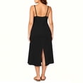thumbnail image 6 of Fengqque Satin Nightgowns for Women Lace Sleepwear V-neck Silk Slip Sleepshirts Negligee Solid Color Nightwear Black XXXL, 6 of 9
