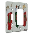 thumbnail image 1 of KuzmarK™ 2 Gang Single Toggle / Single Duplex Rocker Wall Plate - Maine Coon Kitties and Mouse Christmas JOY Set Cat Art by Denise Every, 1 of 1