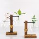 thumbnail image 1 of Jarrón de vidrio transparente hidropónico de amor creativo, contenedor de flores secas de madera, adornos decorativos de escritorio, jarrón de madera, 1 of 5