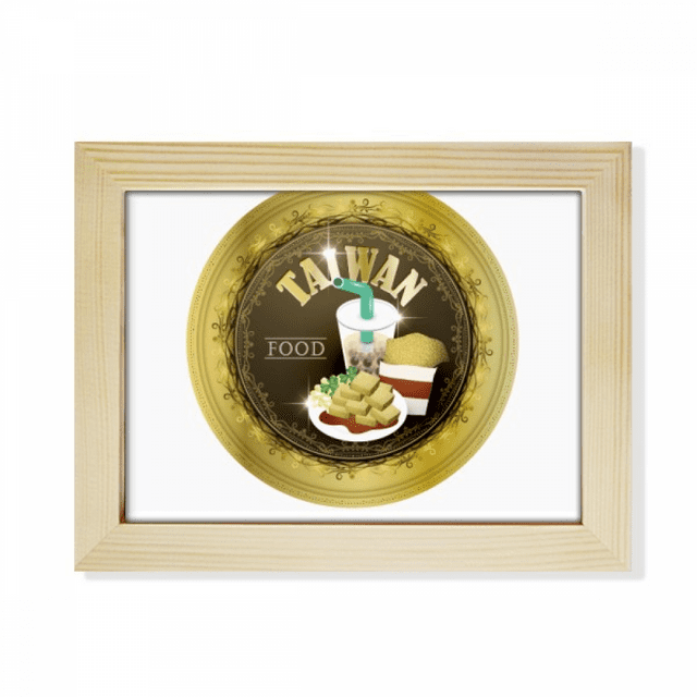 Viajes a Taiwan comida china Escritorio de madera Arte Pintura 6x8 pulgadas marco de foto foto