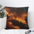 thumbnail image 4 of Honeii Cool Fire Man Print Throw Pillow, Square Decorative Pillow Forms Soft Fluffy Plump Pillow Decorative Pillow Inserts,Couch Pillows-18"x18", 4 of 7