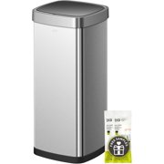 EKO 80L Square Slim Motion Sensor Stainless Steel Trash Can