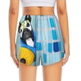 thumbnail image 4 of Xecao's French Bulldog Dog in a Bathtub for a double-layer running short for women, perfect for gym, tennis, and more, featuring a convenient pocket., 4 of 9