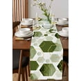 thumbnail image 2 of Table Runner Dresser Scarf 13 x 90 Inch Sage Green Blocks Modern Art Yellow Line Decor Table Runners Non-Slip Heat Resistant Kitchen Dining Table Decor for Indoor Outdoor Home Party Decoration, 2 of 7