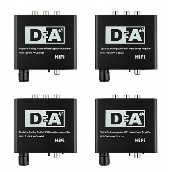 4X 192KHz Digital Optical Coaxial Toslink to Analog 3.5mm Audio Hifi Converter with Spdif