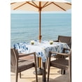 thumbnail image 2 of Blue Eucalyptus Leaves Outdoor Tablecloth - 54x54 Inch Square Dining Table Cover, Watercolor Botanical Weeping Leaf Waterproof Outdoor Table Cloth with Umbrella Hole & Zipper for Picnic/Patio/Party, 2 of 7