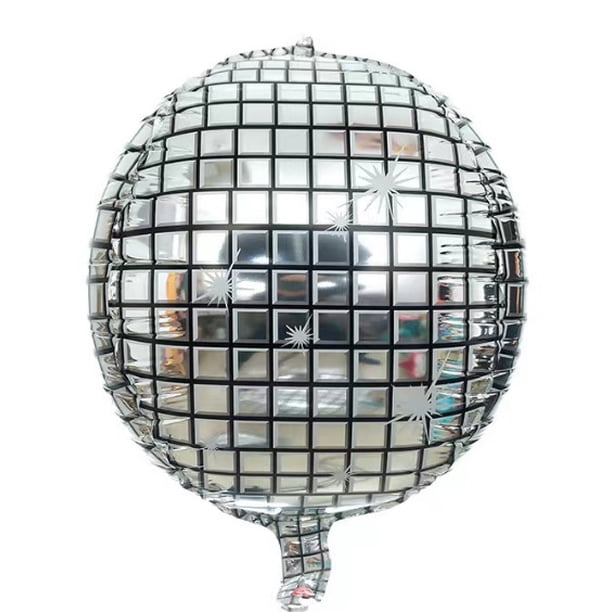 Globo de aluminio 4D de 22 pulgadas con láser plateado para discoteca, bar, fiesta, globo de papel de aluminio arcoíris
