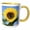 Yellow/White, variant on 3drose, California, Santa Barbara, Sunflower with Bees - Us05 Sav0031 - Savanah Stewart, 11oz Two-tone Yellow Mug