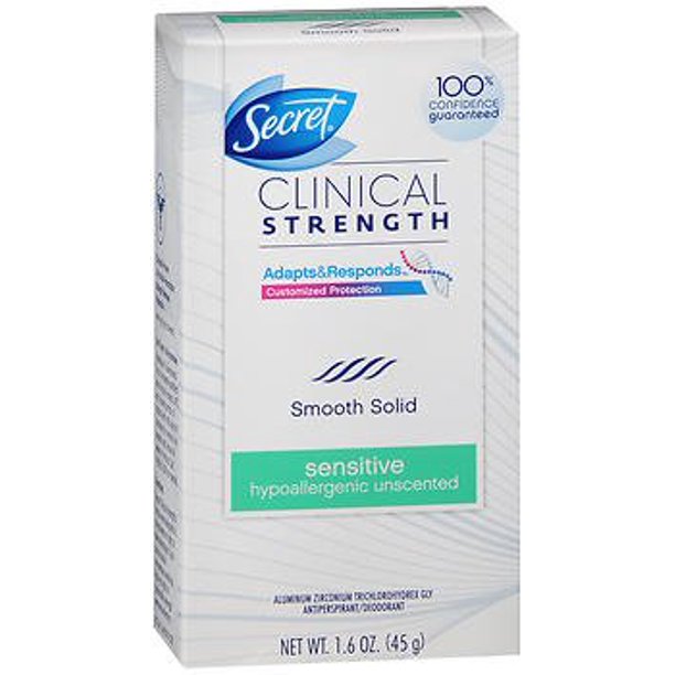 Secret Clinical Strength Soft Solid Sensitive Unscented Deodorant, 1.6