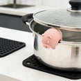 thumbnail image 5 of Cute Pig Silicone Pot Lid Clip - Boil Over Spill Stopper Steam Vent, Pot Lid Holder for Soup Stew Stockpot, Avoid Mess on Stovetop Kitchen Gadget, 5 of 6