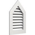 thumbnail image 2 of Ekena Millwork 32"W x 28"H Peaked Top Gable Vent (37"W x 32 3/4"H Frame Size) 5/12 Pitch: Functional, PVC Gable Vent w/ 1" x 4" Flat Trim Frame, 2 of 14