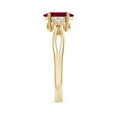 thumbnail image 3 of ANGARA Natural 1.25 ct Ruby Split Shank Engagement Ring with Trio Diamonds in 14K Yellow Gold for Women (Size-8x6mm) | July Birthstone, Anniversary, Jewelry Gift for Women | Natural Ruby Ring, 3 of 9