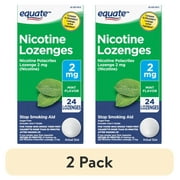 (2 pack) Equate Nicotine Lozenge 2 mg, Stop Smoking Aid, Mint Flavor, 24 Count, Compare to Nicorette® Lozenge Active Ingredient