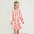 thumbnail image 2 of FEDPOP Girl Nightgowns Dresses Long Sleeve Sleep Dress Sleepwear Pink Clothes for Kids Size 6-7 Year, 2 of 7