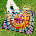 thumbnail image 6 of Colorful Tie Dye Vortex Picnic Blanket Waterproof Outdoor Beach Blanket Hand-held Pad Suitable for Travel, Camping, Beach, Family Gatherings, 6 of 7