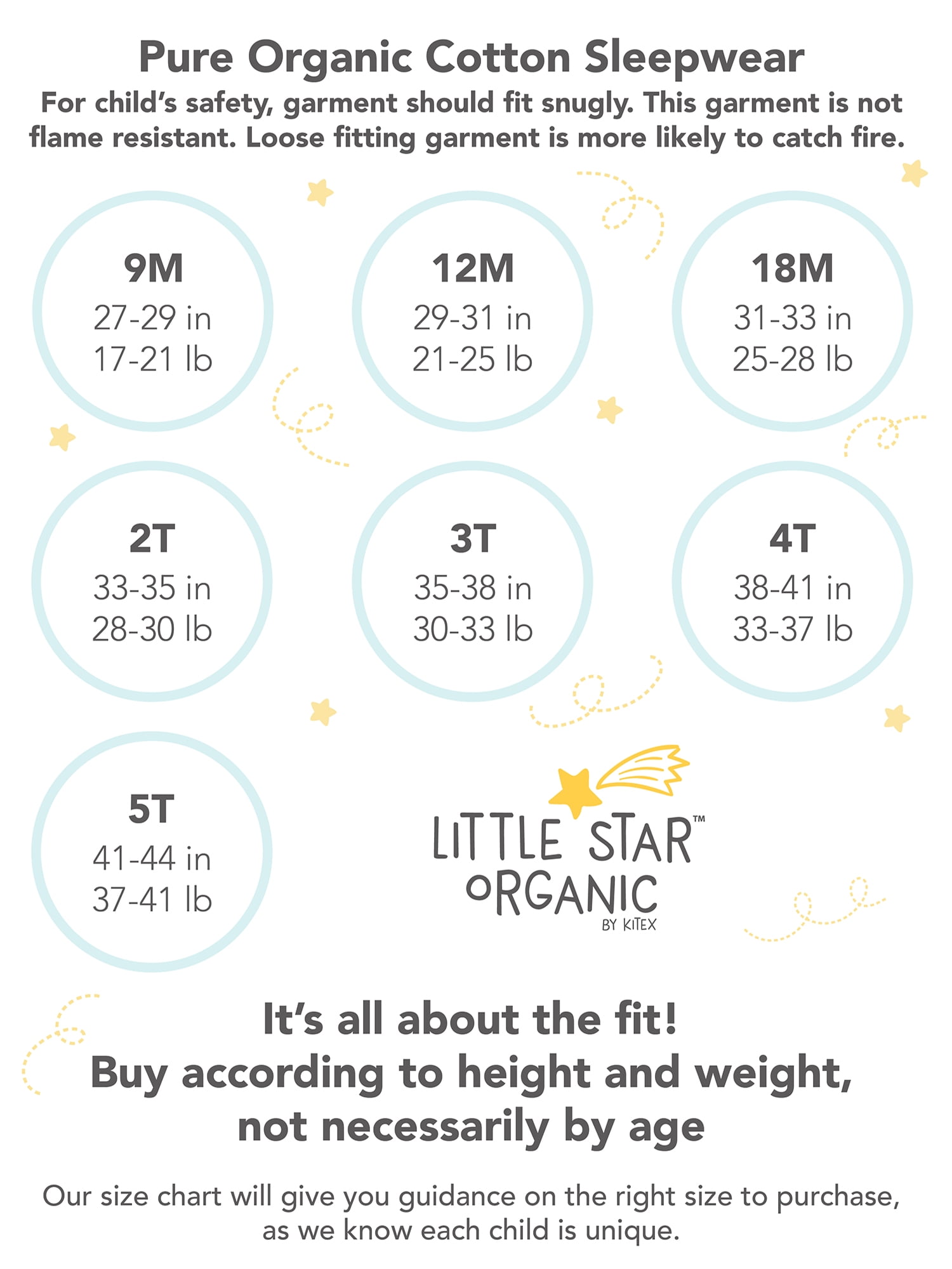 Little Star Organic Baby & Toddler Unisex 2 Pk Footed Full Zip Snug Fit Pajamas, Size Newborn - 5T
