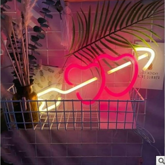 Love Heart Neon Light Sign Wall Neon Light, LED Indoor Decor Night Lamps, Neon Light Sign Decor for Wedding Birthday Party Bedroom Table Gift Kids Toy