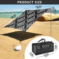 thumbnail image 4 of Portable Beach Tent Sun Shelter With Ground Pegs Water And Wind Resistant Sun Shade Canopy Angle Adjustable Classic Blacks Whites, 4 of 7