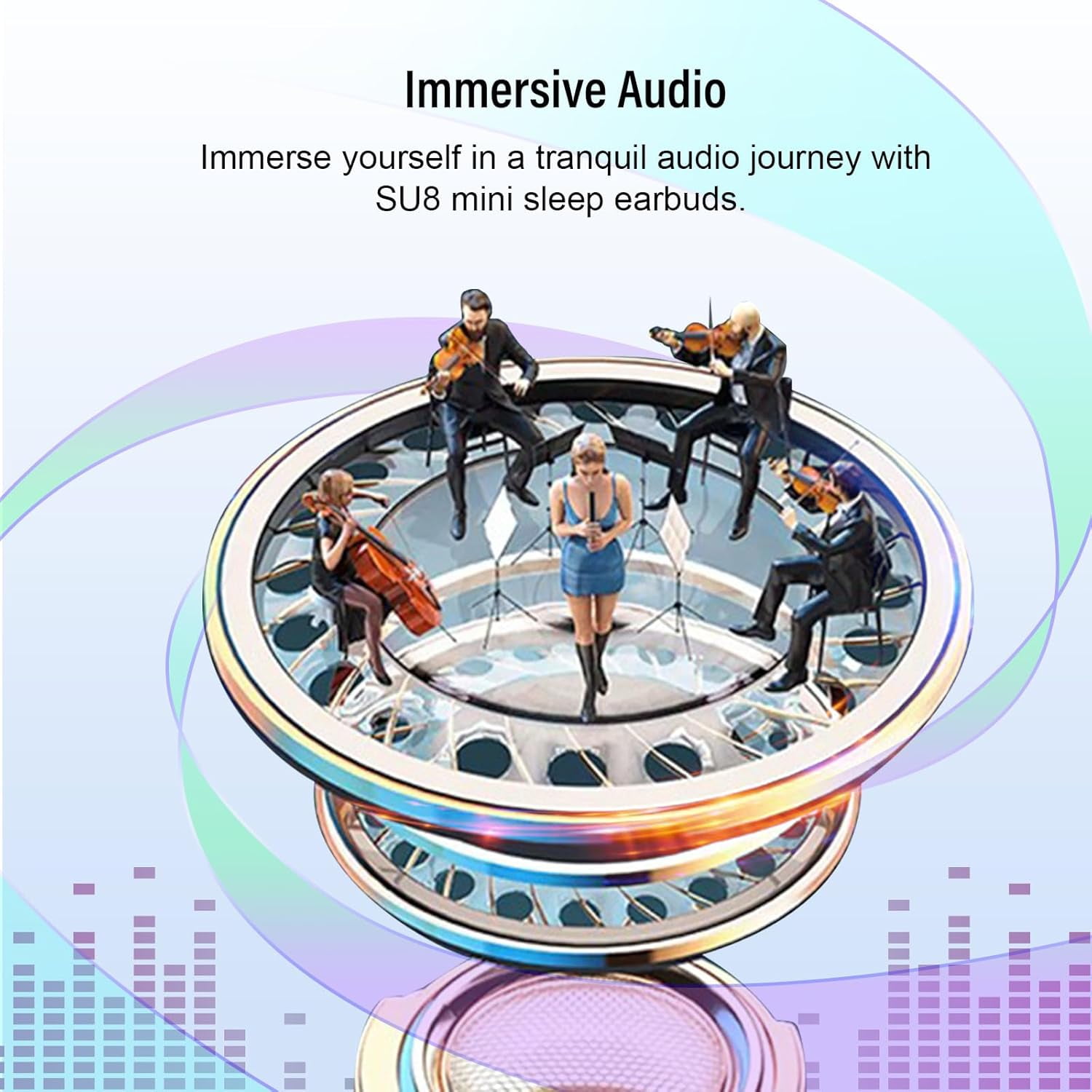 Sleep Earbuds, Noise Cancelling Wireless Ear buds for Side Sleepers, Bluetooth 5.4 in Ear Light-Weight Mini Headphones, 47H Playtime Clear Calls Earphones for Sleeping, Exercising, Working, Hiking