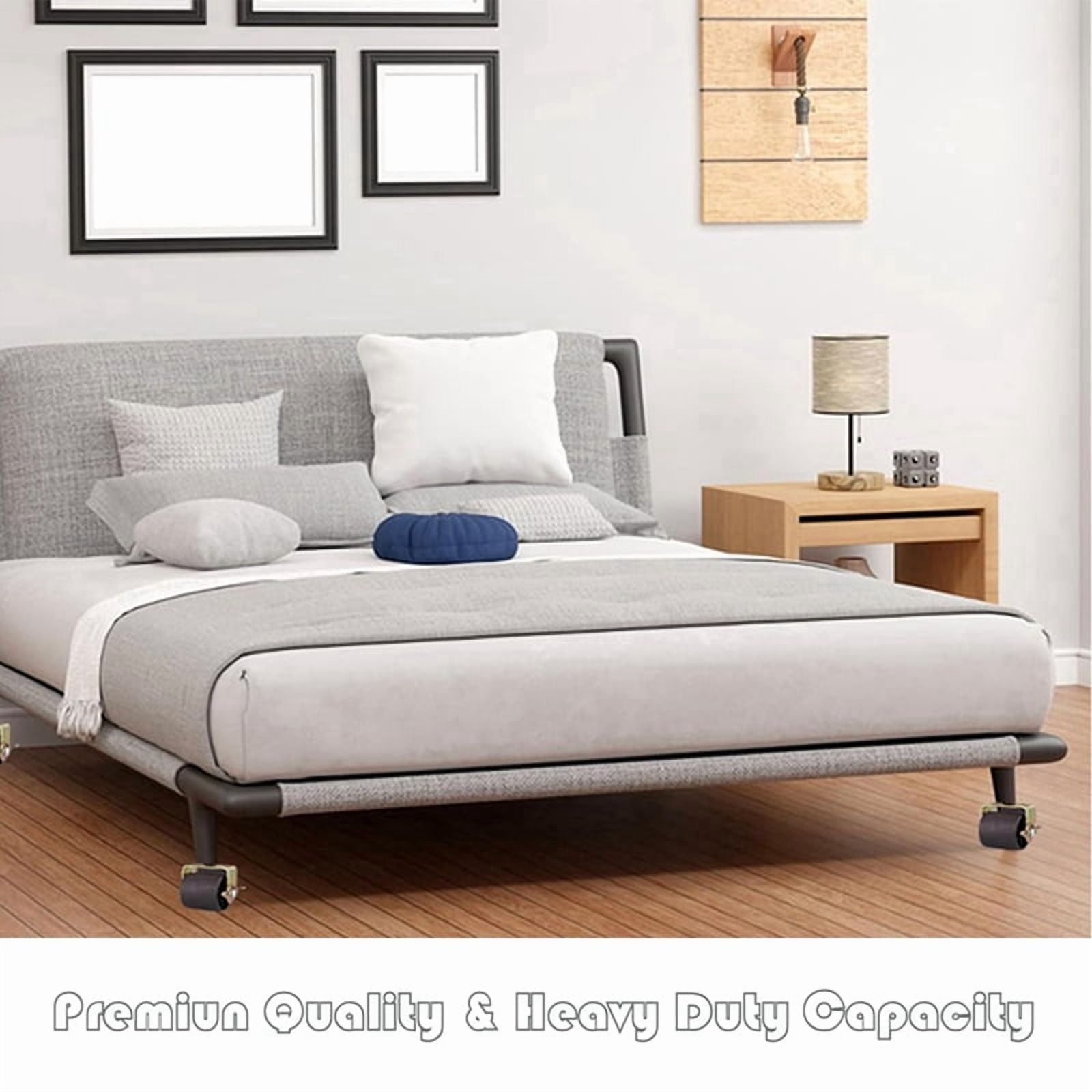 Bed Casters, Bed Frame Wheels Rollers for Bed Replacement Parts Heavy Capacity Bed Roller Wheels with Brakes