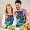 thumbnail image 3 of Colorful Tropical Leaf Pattern Apron-Garden Aprons for Women with Pockets-Cotton Linen Waterproof Kitchen Cooking Gardening Aprons Adjustable for Kitchen,Cooking,BBQ and Salon 33x27 Inch, 3 of 7
