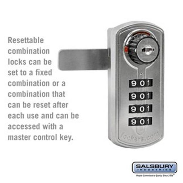 Salsbury 3095SLV Resettable Combination Lock for Designer Wood Storage