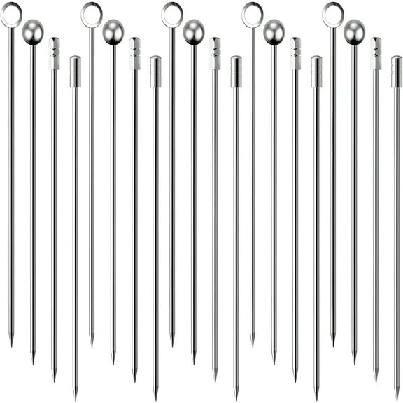 ACDANC Reusable Stainless Steel Cocktail Picks,20Pcs Martini Picks for Olives Appetizers