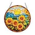 thumbnail image 2 of Colgante de girasol Escultura de girasol, adorno colgante de vidrio decorativo para vacaciones Decoración colgante Estilo E, 2 of 8