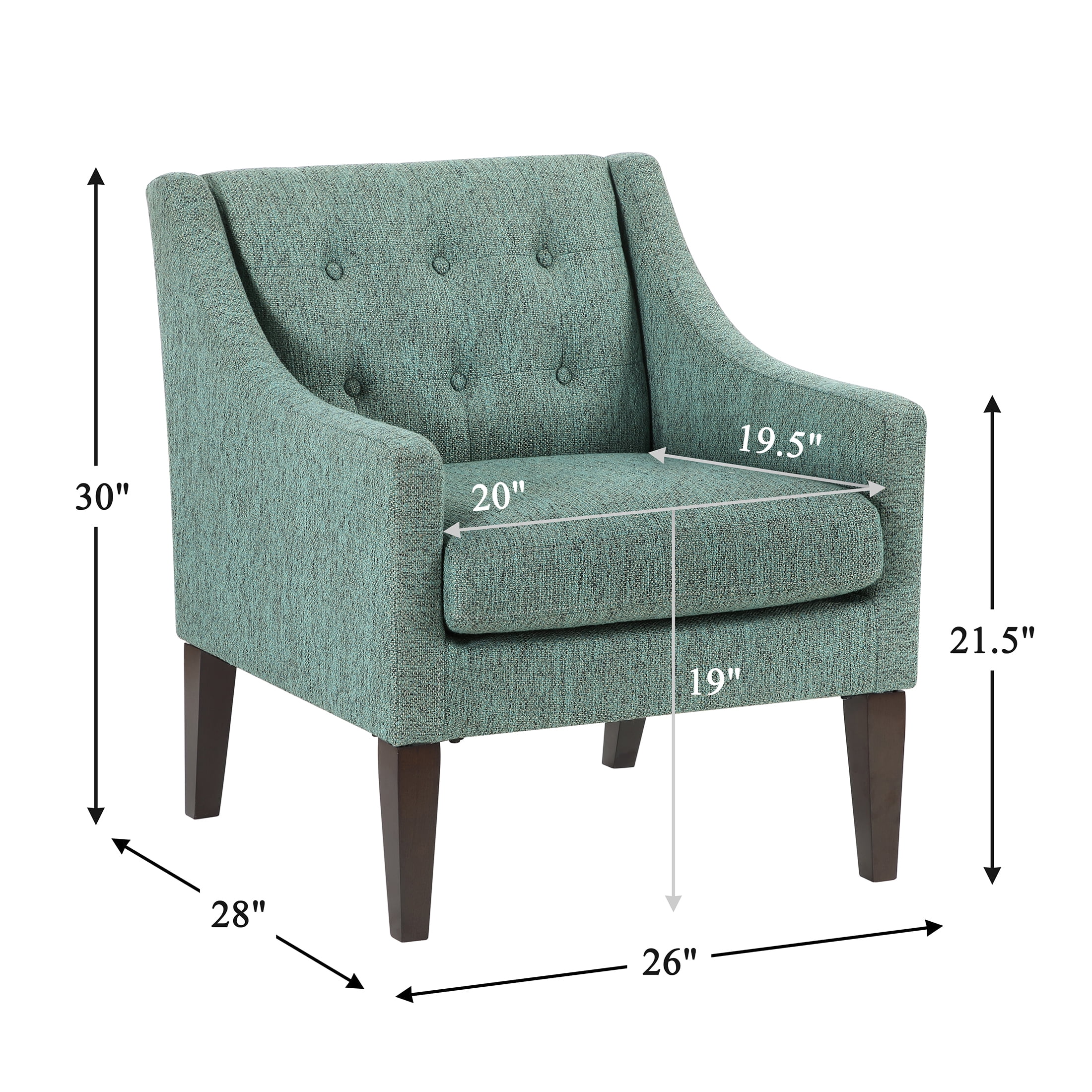 OakvillePark Solmera Textured Fabric Accent Chair, Green