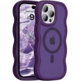 thumbnail image 1 of Funda magnética para iPhone 13 Pro Max, compatible con MagSafe, diseño de marco ondulado transparente 2025, funda protectora de borde suave, bonita, transparente, mate, a prueba de golpes, 1 of 6