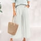 thumbnail image 4 of Pantalones de mujer de cintura alta, algodón y lino, pierna ancha, estilo informal, holgados, transpirables, ligeros, tallas S-XXXL, 4 of 8