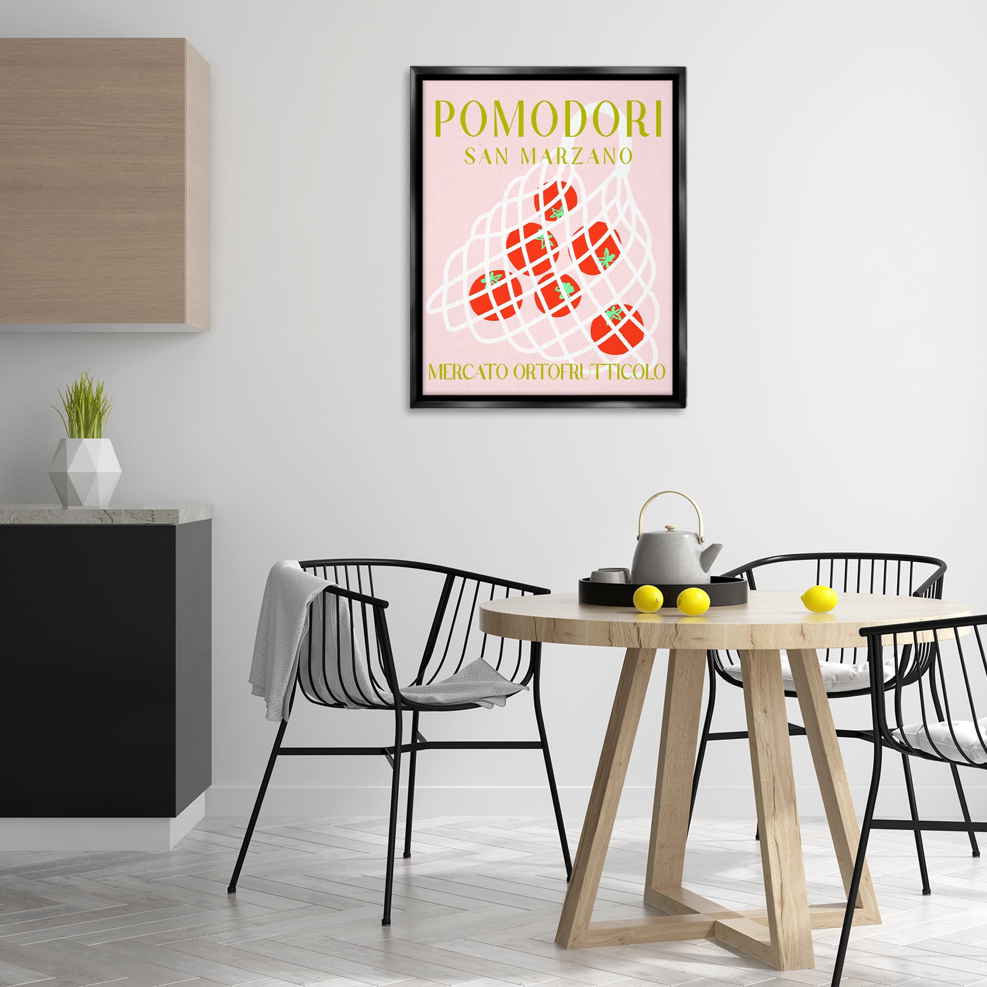 Stupell Industries Modern Tomato Fruit Market Food & Beverage Painting Black Floater Framed Canvas Art Print Wall Art, 25 x 31