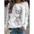 thumbnail image 2 of Linda Sudadera Con Estampado De Gato, Sudadera Informal De Manga Larga Con Cuello Redondo Para Otoño E Invierno, Ropa De Mujer, 2 of 4