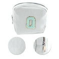 thumbnail image 4 of Unique Bargains 1 Pc Letter Q Pattern Makeup Bag for Travel White Corduroy, 4 of 5