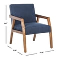 thumbnail image 5 of SAFAVIEH Olyvar Modern Style Wood Arm Accent Chair, Navy, 5 of 7
