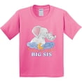 thumbnail image 3 of Inktastic Big Sis Cute Elephants with Moon and Stars Youth T-Shirt, 3 of 5