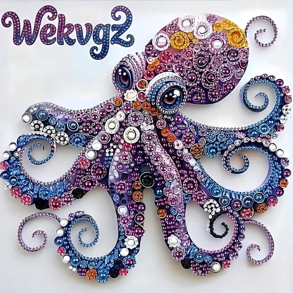 5D Diamond Painting Kits for Adults, Octopus Diamond Art Craft with Imitation Pearls, Full Drill Gem Wall Decor for Living Room, 11.8 x 11.8 Inch