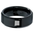 thumbnail image 2 of Tungsten New Mexico The Land of Enchantment State Band Ring 8mm Men Women Comfort Fit Black Beveled Edge Polished, 2 of 4