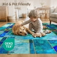 thumbnail image 4 of ODIKA 2'x3' Washable Doormat Non-Slip, Low Pile Nautical Stained Turtle Ocean Mosaic Entryway Teal Beachy Cherry for Kitchen, Laundry Room, 4 of 7