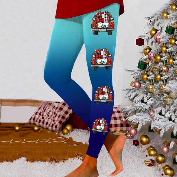 WILLBEST Leggings de Entrenamiento de Cintura Alta Para Mujer, Pantalones de Yoga Suaves y Elásticos Con Estampado Navideño, Diseño de Bloques de Color Para Fitness y Running. Extra Grande